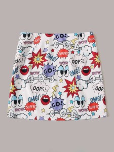 Allover Cartoon A-line Skirt