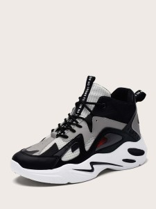 Men Color Block Lace-up Front Chunky Sneakers