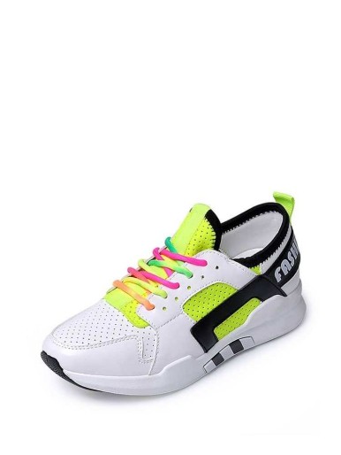 Net Surface Colorful Lace Up Sneakers
