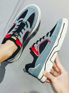 Men Colorblock Lace-up Front Sneakers
