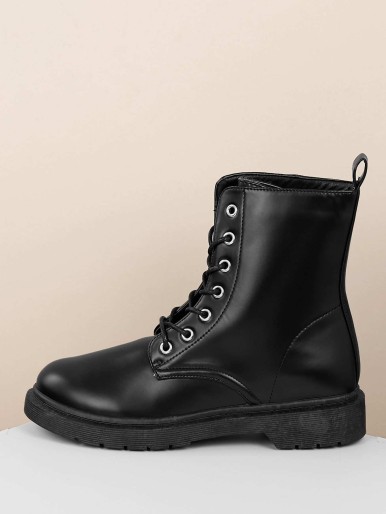 High black leather boots