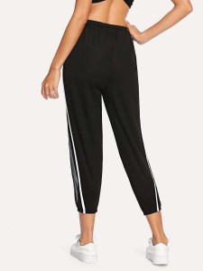 Striped Side Panel Pants with Mesh