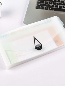 Clear Button Pencil Case