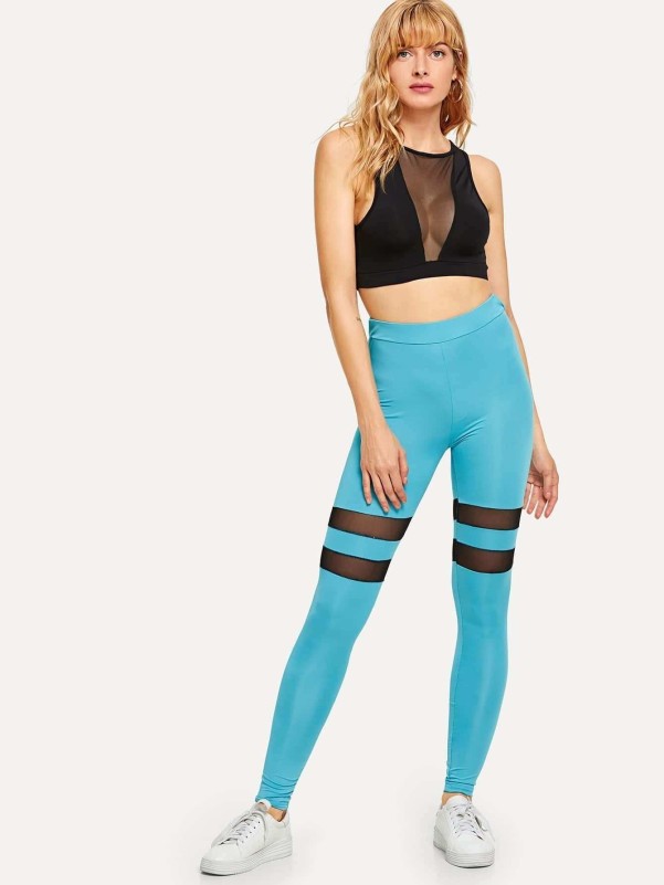 Sheer Mesh Panel Legging