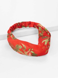 Flower Print Twist Headband