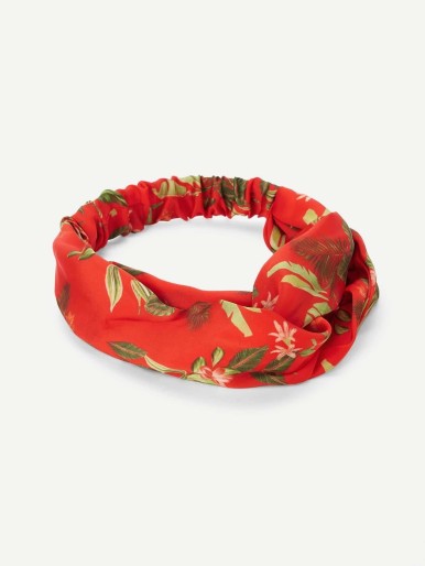 Flower Print Twist Headband