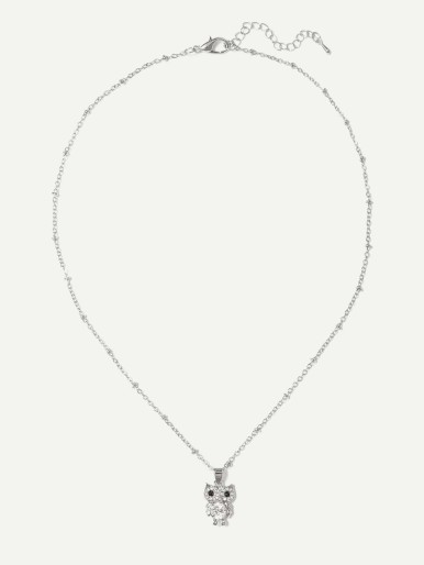 Rhinestone Animal Pendant Necklace