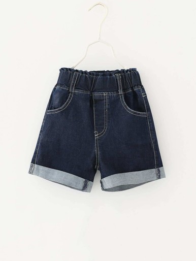 Toddler Girls Rolled Hem Denim Shorts