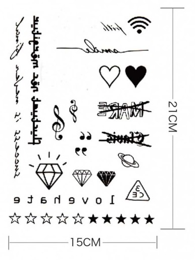 Cross & Diamond Tattoo Sticker