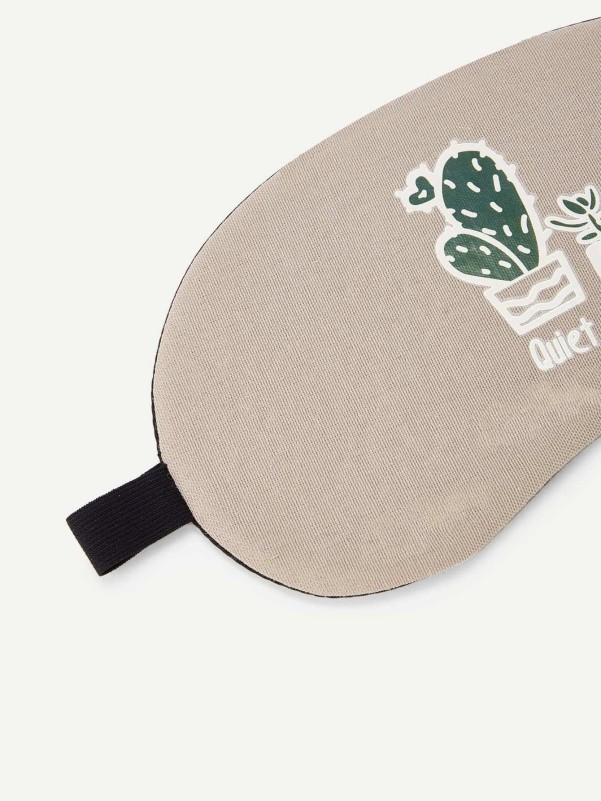 Cactus & Slogan Print Sleeping Eye Cover