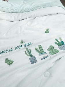 Cactus Embroidery Quilt 1pc