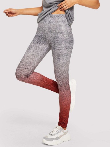 Wide Waistband Ombre Leggings
