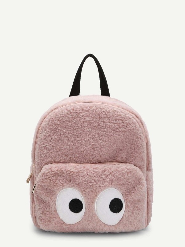 Girls Cartoon Eyes Decor Backpack