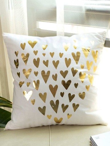 Heart Print Decorative Pillowcase