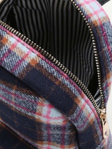 Kids Zipper Front Plaid Backpack