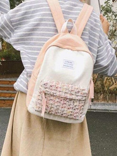 Kids Tweed Pocket Front Backpack