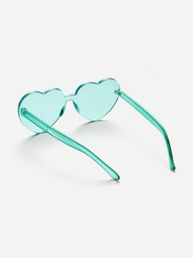 Heart Shaped Flat Lens Sunglasses