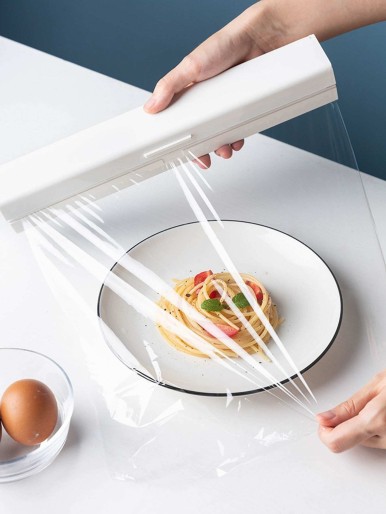 1pc Plastic Food Wrap Dispenser Without Cling Film