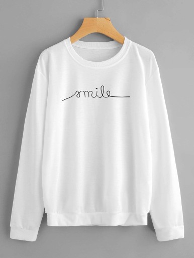 Drop shoulder sweatshirt with lettering