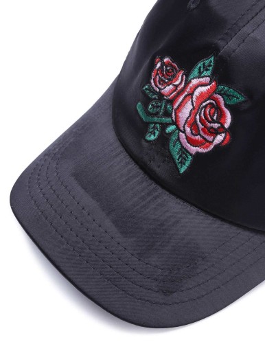 Black Rose Embroidery Baseball Cap
