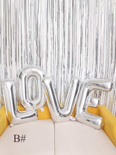 4pcs Letter Love Design Aluminum Foil Balloon