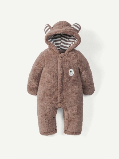 Baby Patched Detail Hooded Jumpsuit