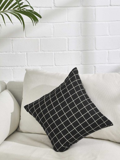 Allover Grid Print Pillowcase