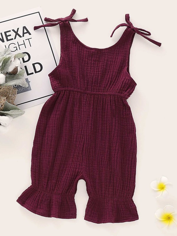 Baby Girl Solid Flare Leg Cami Jumpsuit