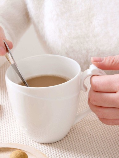 Ceramic Cup With Lid & Spoon