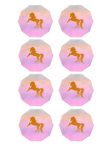 Unicorn Print Disposable Plate 8pcs