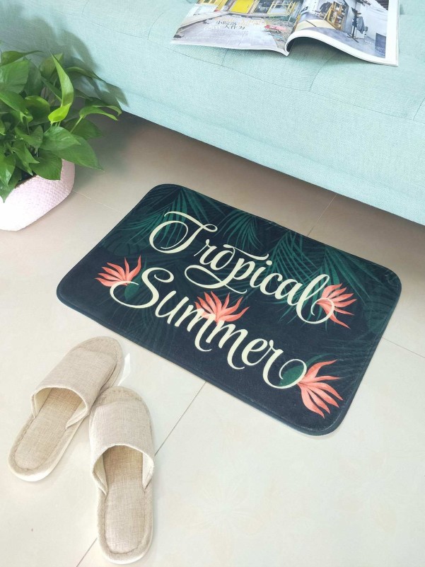 Slogan Print Floor Mat