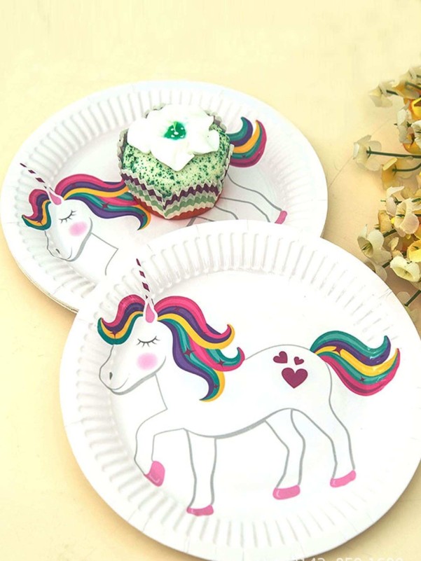 Unicorn Print Disposable Paper Plate 10pcs