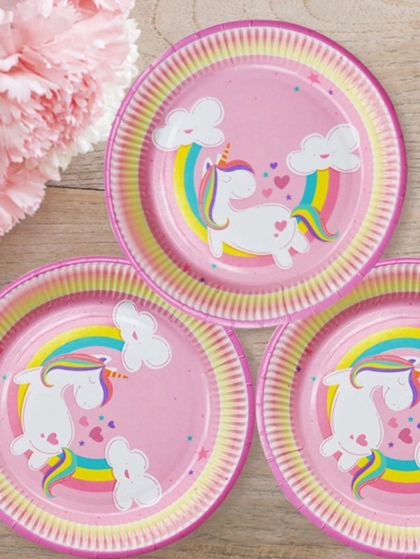 Unicorn Print Paper Plate 8pcs