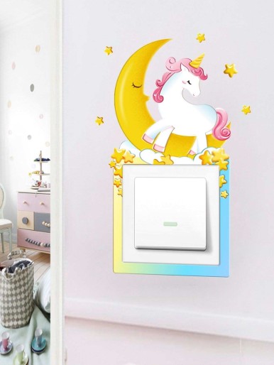 Moon & Unicorn Print Switch Sticker