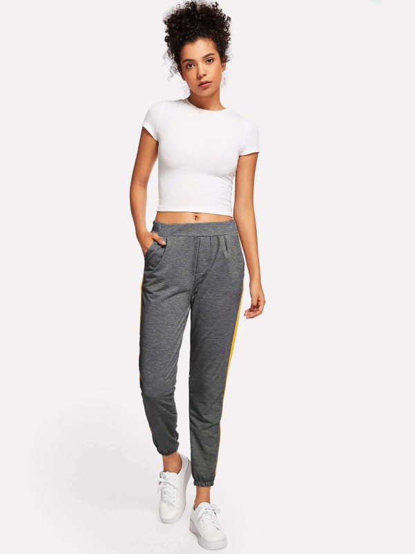 Striped Side Tape Track Pants