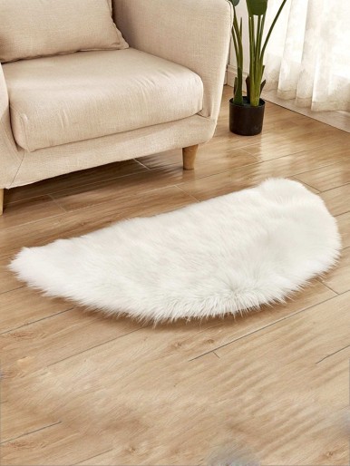 Plain Fluffy Semicircular Floor Mat