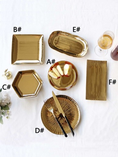 1pc Geometric Shaped Ceramic Plate