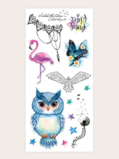 Animal & Star Shaped Tattoo Sticker 1sheet