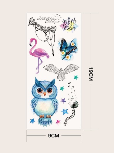 Animal & Star Shaped Tattoo Sticker 1sheet