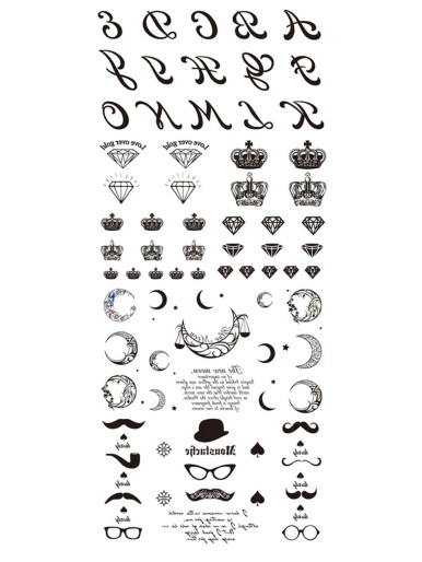 Moon & Crown Detail Tattoo Sticker