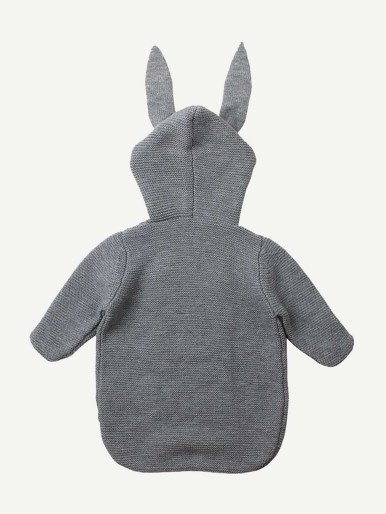 Baby Rabbit Ear Decor Hooded Blanket