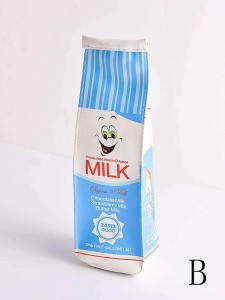 Cartoon Milk Pencil Case 1pc