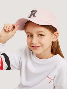 Girls Glitter Letter Baseball Cap