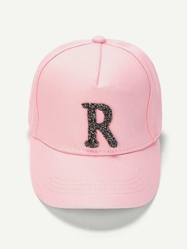 Girls Glitter Letter Baseball Cap