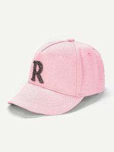 Girls Glitter Letter Baseball Cap