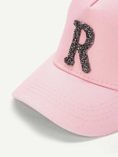 Girls Glitter Letter Baseball Cap