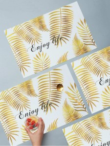 Letter & Leaf Print Placemat 1pc