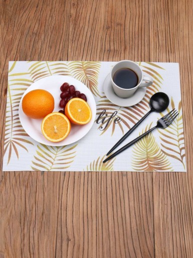 Letter & Leaf Print Placemat 1pc