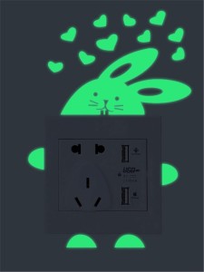 Luminous Rabbit Socket Sticker