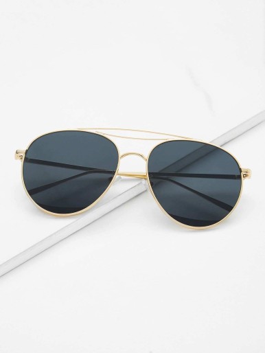 Contrast Frame Aviator Sunglasses